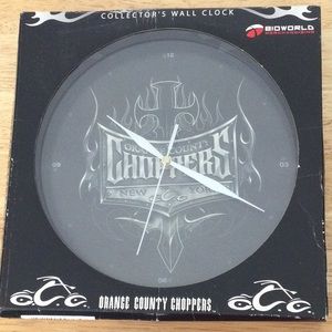 🌞 Bioworld Orange County Choppers collector wall clock NIB Black & White